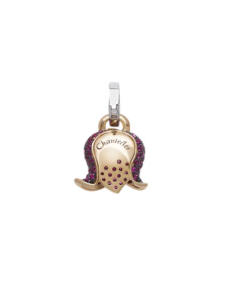 Chantecler Campanella Bougainvillea Medium Pendant in Rose Gold with Diamonds and Sapphires