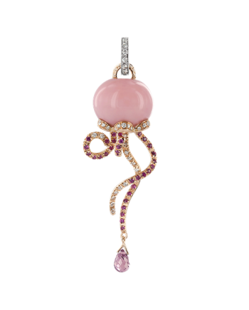 Pendentif Chantecler Campanella Medusa de taille moyenne en or bicolore avec opale, diamants et saphirs
