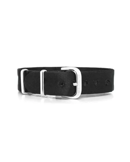 Cinturino Calabritto28 Raso Nero 16 mm
