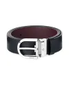 Ceinture réversible Montblanc en cuir noir/bordeaux avec boucle fer à cheval
