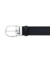 Ceinture réversible Montblanc en cuir noir/bordeaux avec boucle fer à cheval