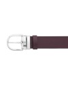 Cintura Montblanc in Pelle Reversibile Nera/Bordeaux con Fibbia a Ferro di Cavallo 35 mm
