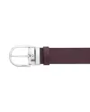 Montblanc Black/Bordeaux Reversible Leather Belt with Horseshoe Buckle