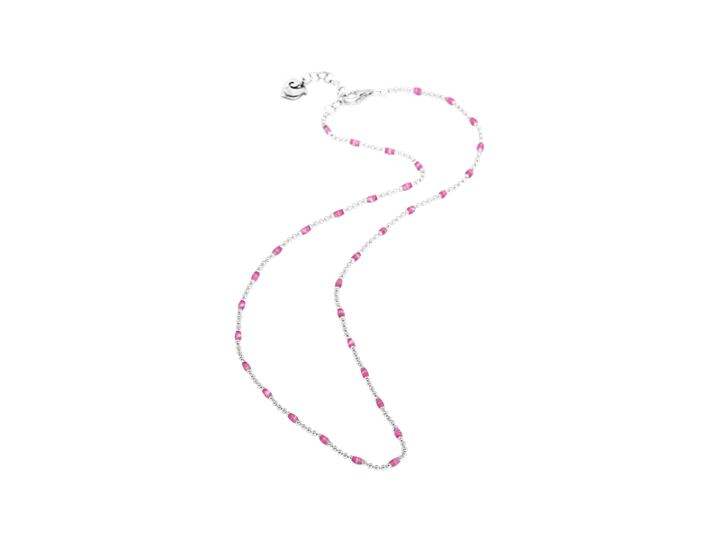 Chantecler Et voilà Necklace in Silver and Shaded Pink Enamel