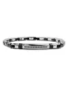 Bracciale da Uomo Zancan Hiteck in Acciaio Pvd con Targa in Fibra di Carbonio e Spinelli Neri