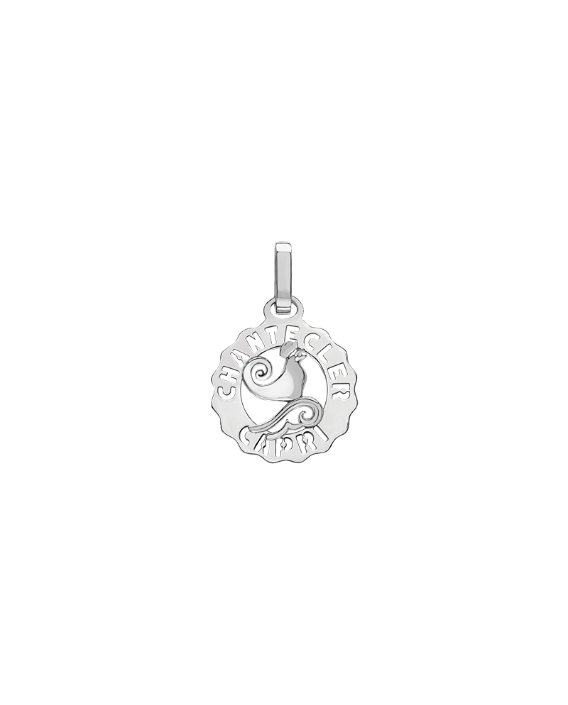 Chantecler Et Volià Logo Mini Pendentif en Argent avec Coq