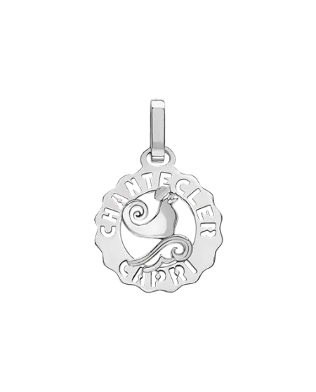 Chantecler Et Volià Logo Mini Pendant in Silver with Rooster