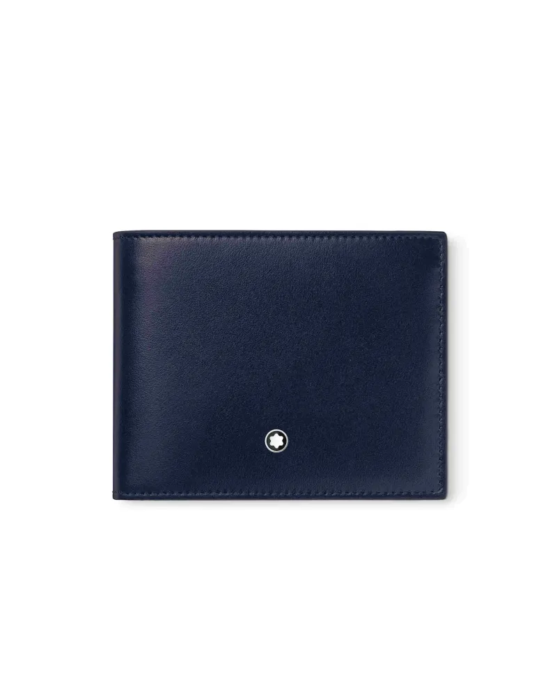 Portafoglio Montblanc Meisterstück a 6 Scomparti in Pelle Blu Portafoglio Montblanc Meisterstück a 6 Scomparti in Pelle Blu