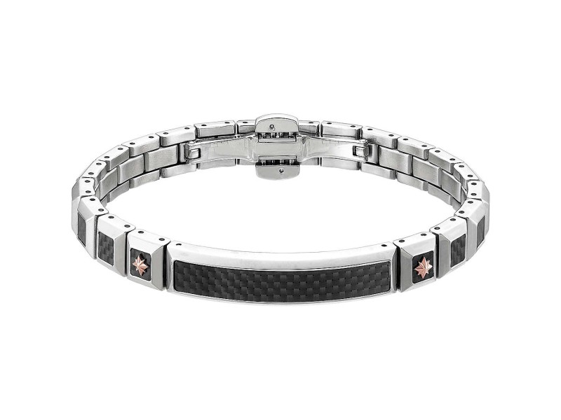 Zancan Hiteck Men's Bracelet in Carbon Fiber Steel