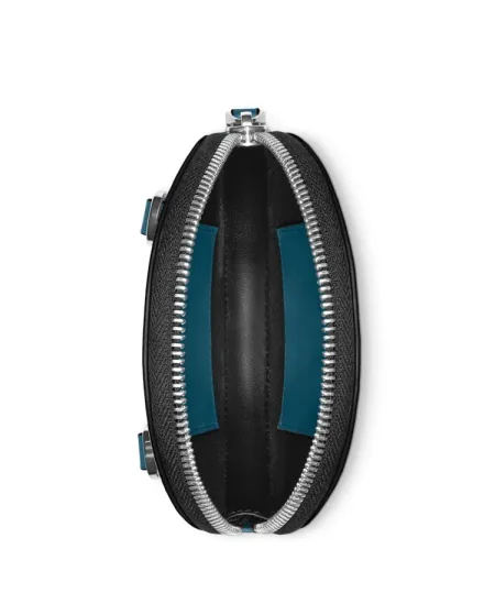 Étui rond souple Montblanc Selection en cuir bleu sarcelle
