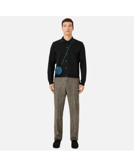 Étui rond souple Montblanc Selection en cuir bleu sarcelle