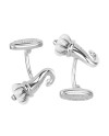 Boutons de manchette Chantecler Capri pour homme, ornés de cornes porte-bonheur en argent.