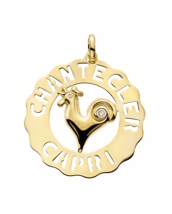 Chantecler Capri ciondolo grande in oro giallo e galletto con diamanti