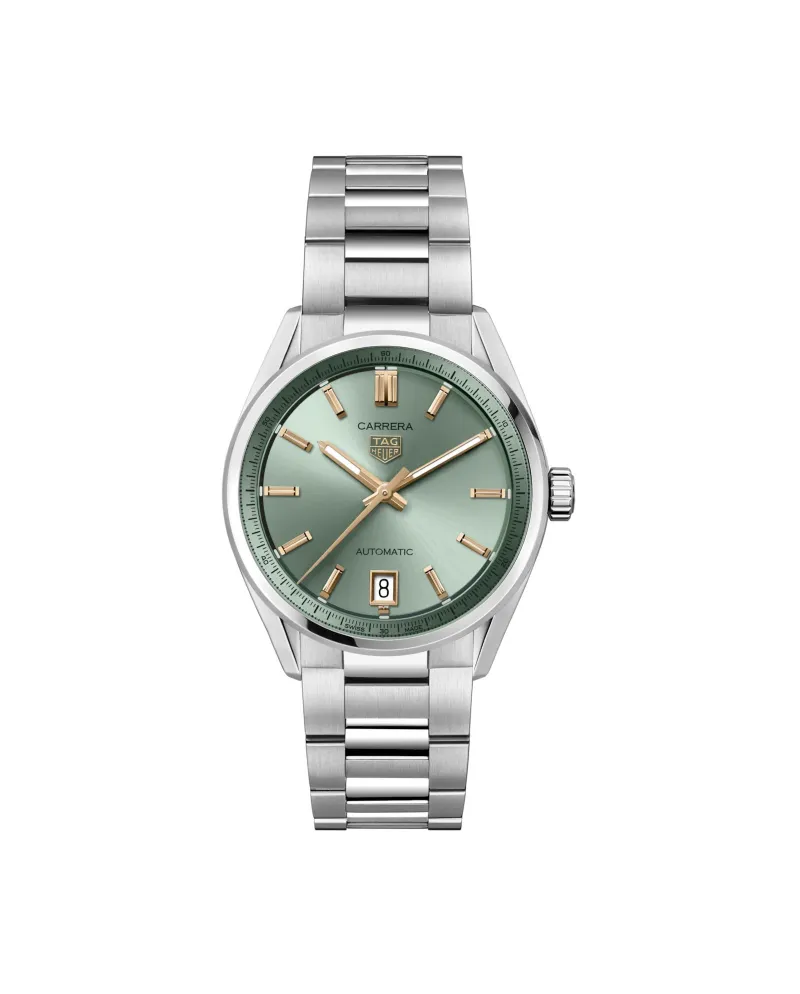 Orologio Tag Heuer Carrera 36 mm con Quadrante Verde e Cinturino in Acciaio