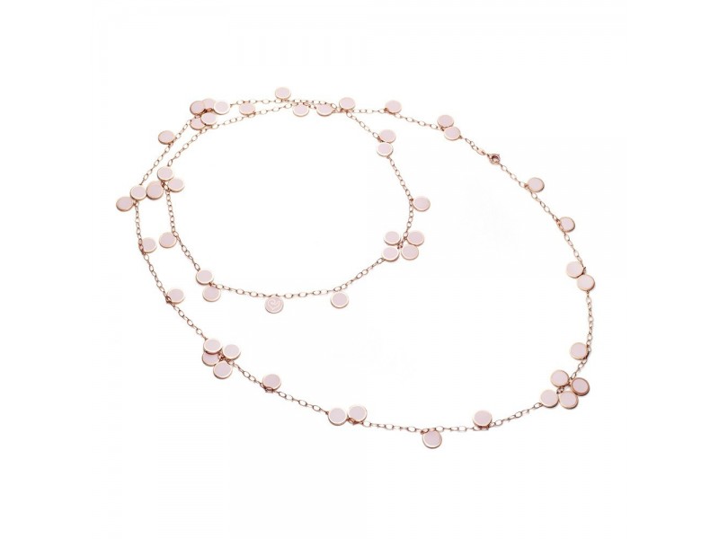 Chantecler Capri necklace with pendants in gold and powder pink enamel