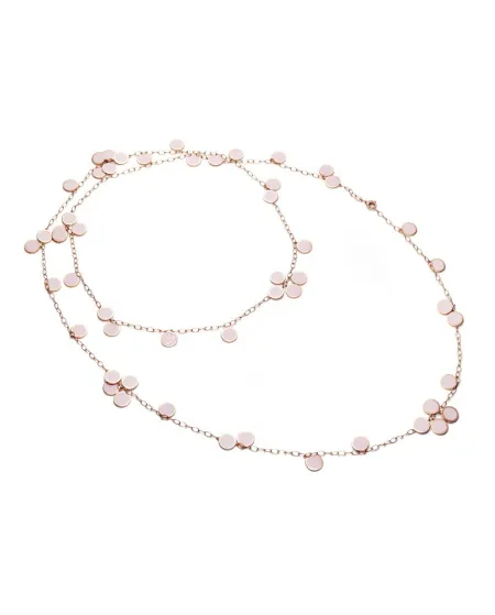 Collier Chantecler Capri avec pampilles en or et émail rose poudré