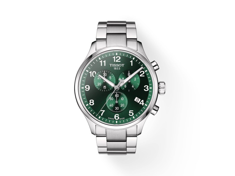 Montre Tissot Chrono XL Classic avec cadran vert et bracelet en acier