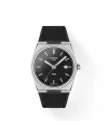 Montre Tissot PRX avec cadran noir et bracelet en caoutchouc