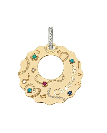 Chantecler Capri Suamém pendant in yellow gold and precious stones
