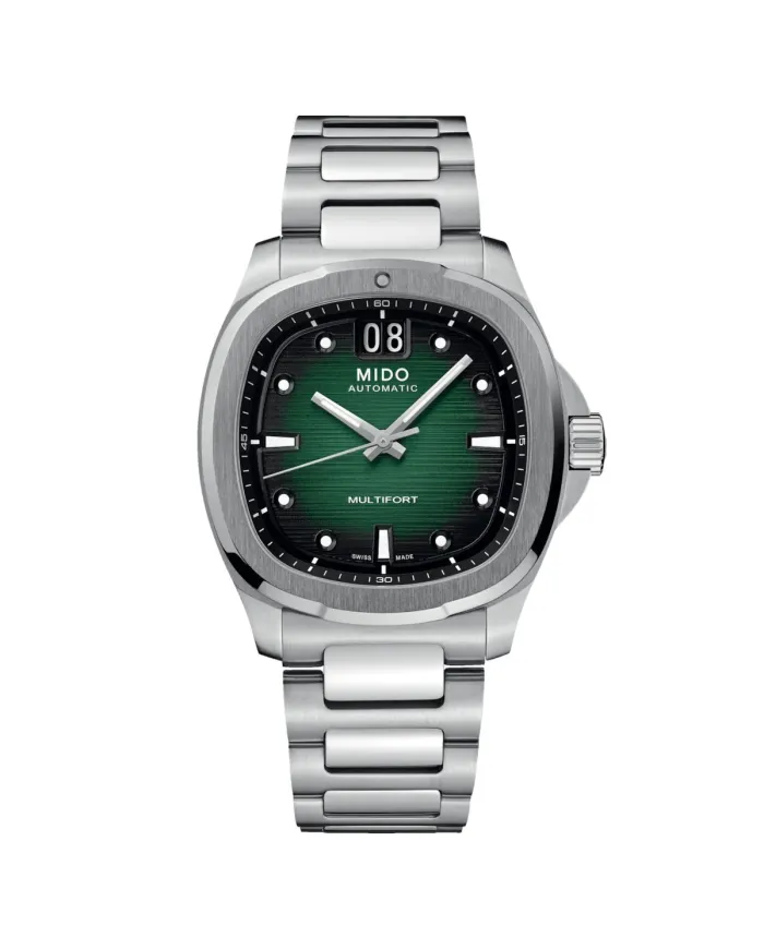 Mido Multifort TV Big Date Montre Verte avec Bracelet en Acier