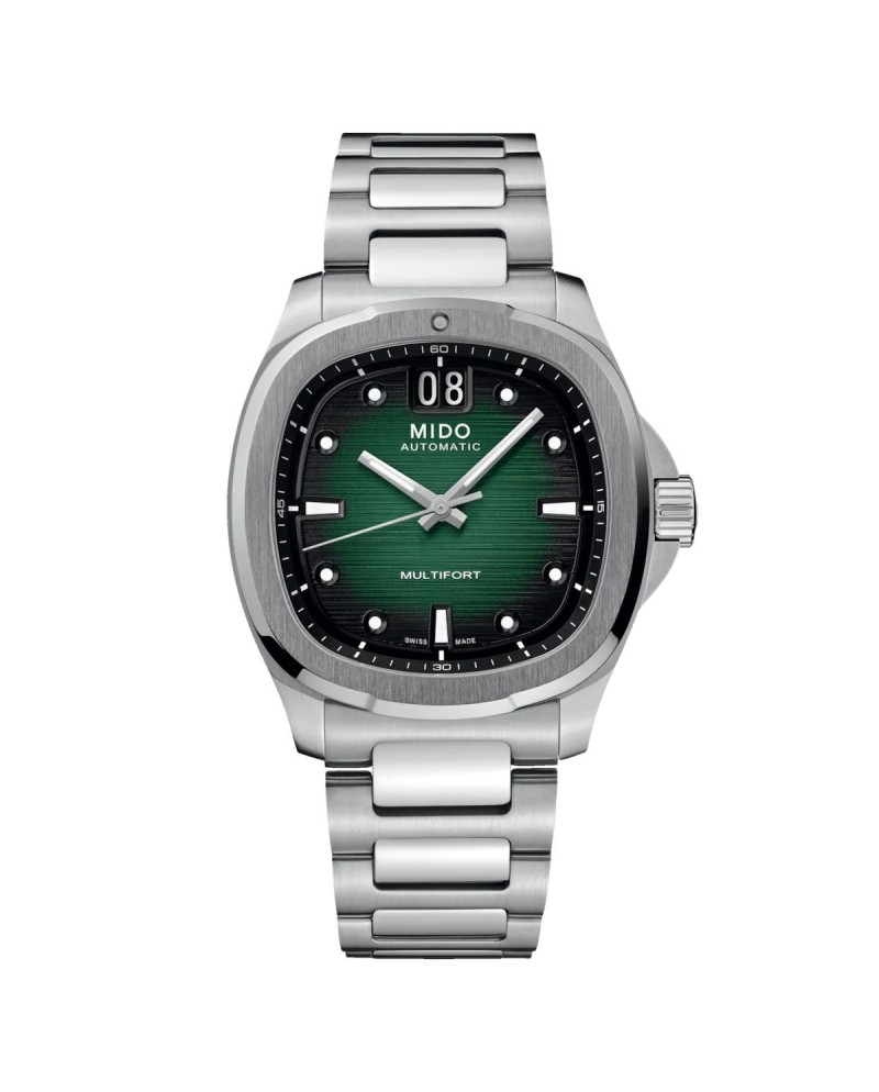 Mido Multifort TV Big Date Montre Verte avec Bracelet en Acier