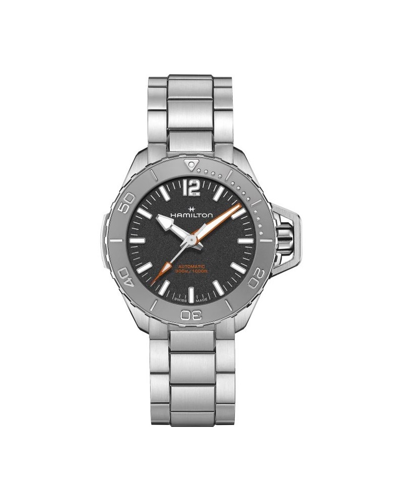 Hamilton Khaki Navy Frogman Auto Watch with Steel Strap