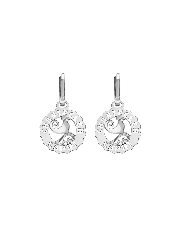 Chantecler Et Volià Logo Mini Earrings in Silver with Rooster