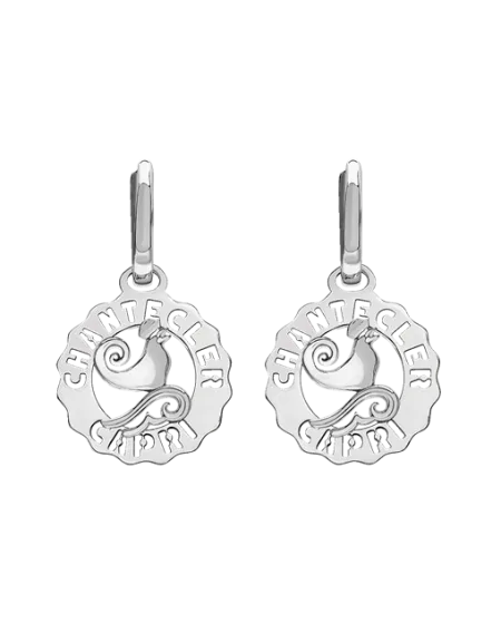 Orecchini Chantecler Et Voilà Logo Mini in Argento con Gallo