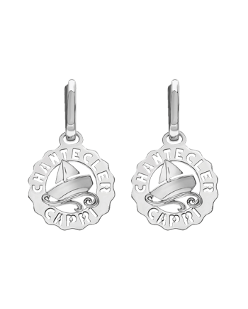 Mini Boucles d'Oreilles Chantecler Et Volià Logo en Argent avec Barchetta