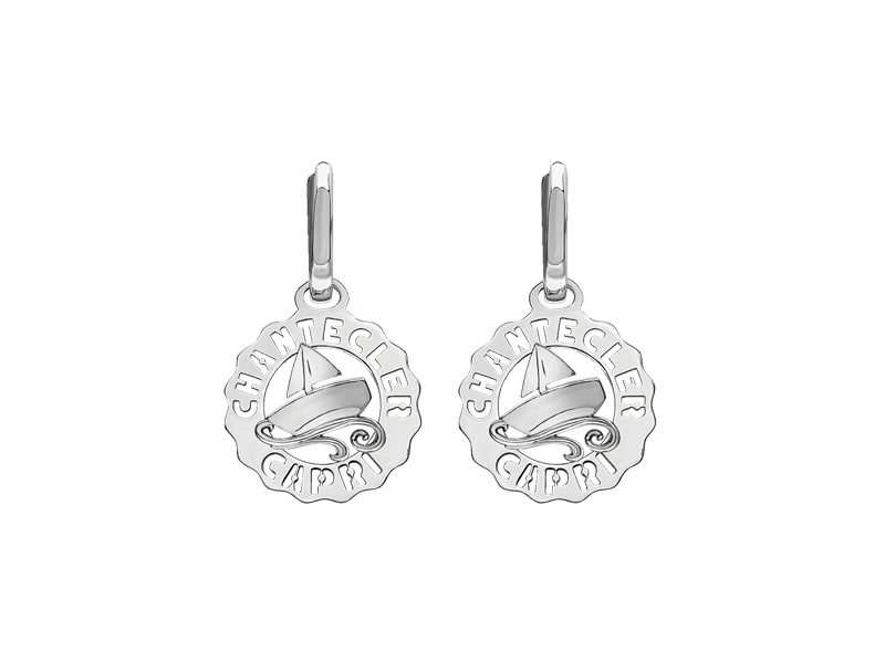 Chantecler Et Volià Logo Mini Earrings in Silver with Barchetta
