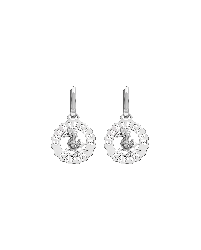 Orecchini Chantecler Et Volià Logo Mini in Argento con Cavalluccio