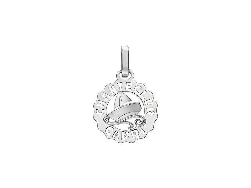 Chantecler Et Volià Logo Mini Pendant in Silver with Boat