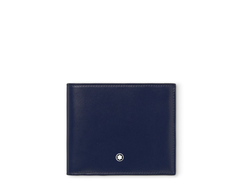 Portefeuille Montblanc Meisterstück 4 compartiments avec porte-monnaie en cuir bleu