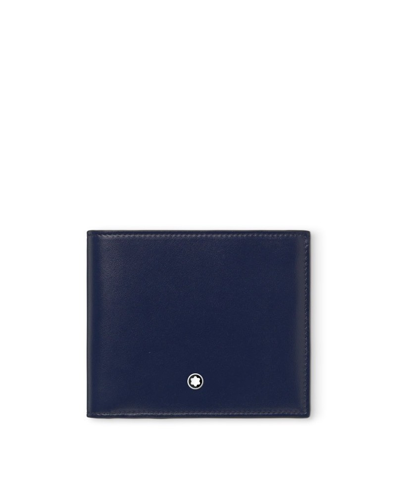Portefeuille Montblanc Meisterstück 4 compartiments avec porte-monnaie en cuir bleu