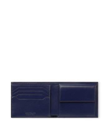 Montblanc Meisterstück Wallet 4 Compartments with Coin Purse in Blue Leather