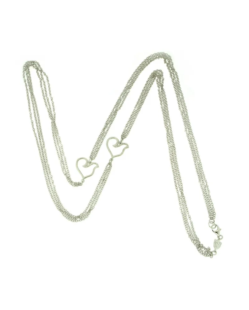 Chantecler Capri collana tripla con galletti in argento