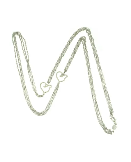 Chantecler Capri triple necklace with cockerels in silver