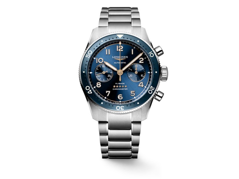 Longines Spirit Flyback Chronograph with Blue Dial and Steel Bracelet