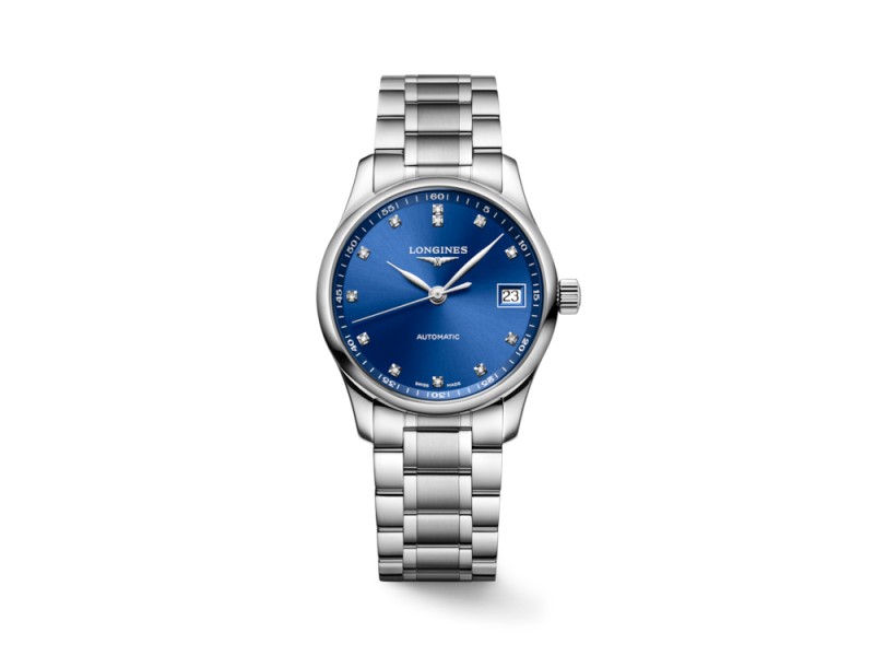 Longines Master Collection Watch with Blue Dial and Diamonds