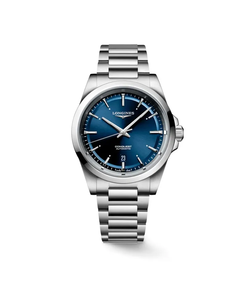 Longines Conquest Watch with Blue Dial and Steel Bracelet Longines Conquest Watch with Blue Dial and Steel Bracelet