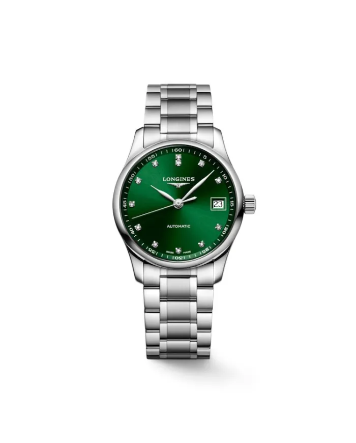 Longines Master Collection Watch with Green Dial and Diamonds