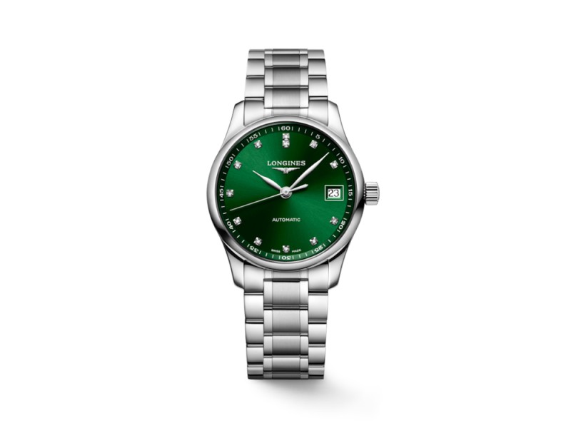 Longines Master Collection Watch with Green Dial and Diamonds