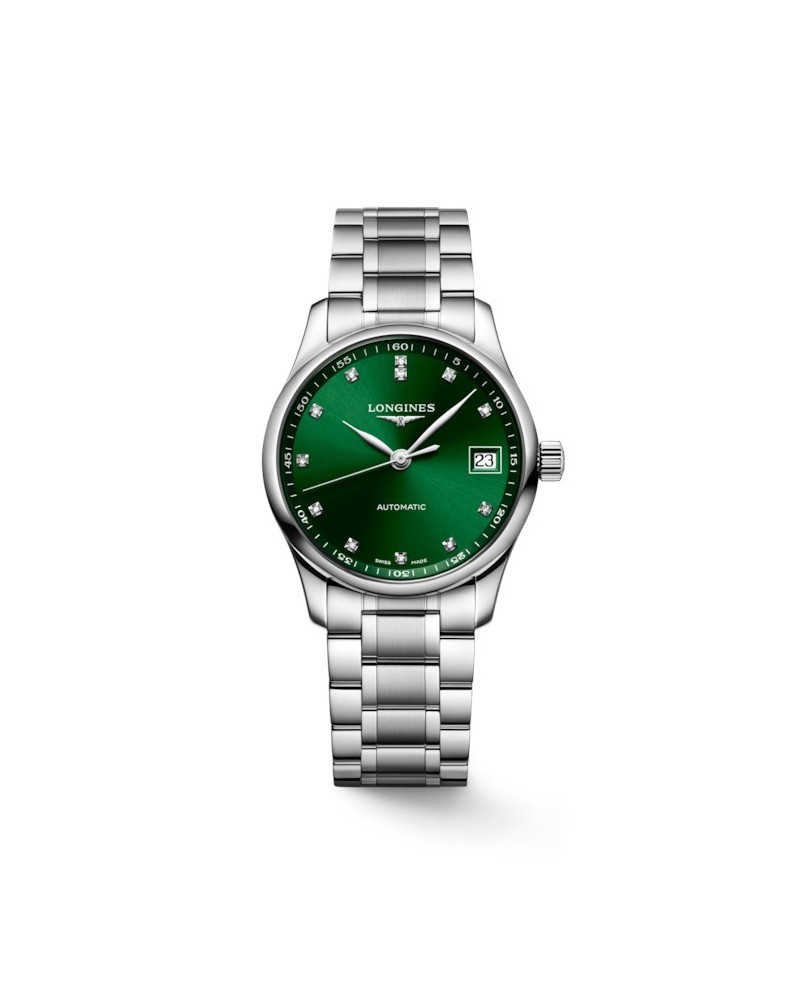 Montre Longines Master Collection avec cadran vert et diamants