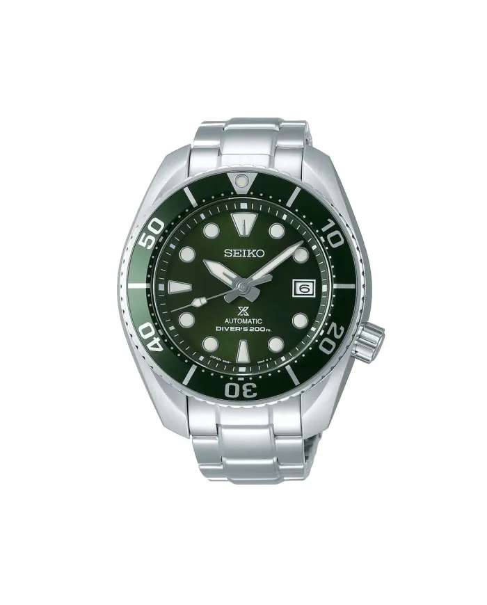 Seiko Prospex Diver's 200M Watch Green Dial Steel Bracelet
