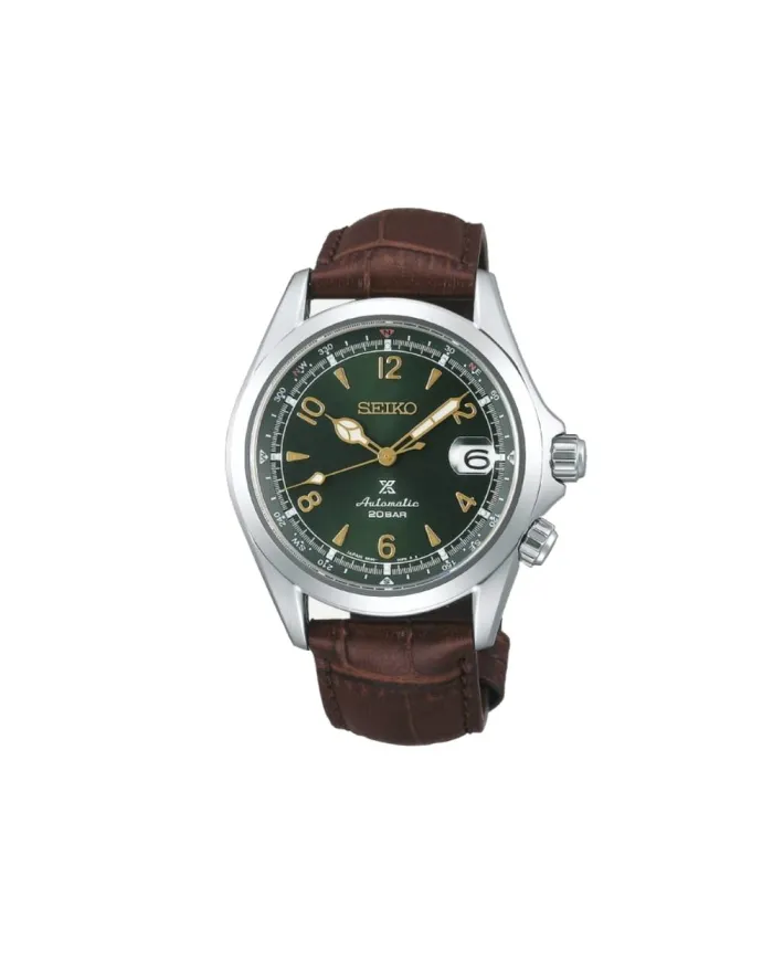 Seiko Prospex Alpinist Green Dial Leather Strap Watch
