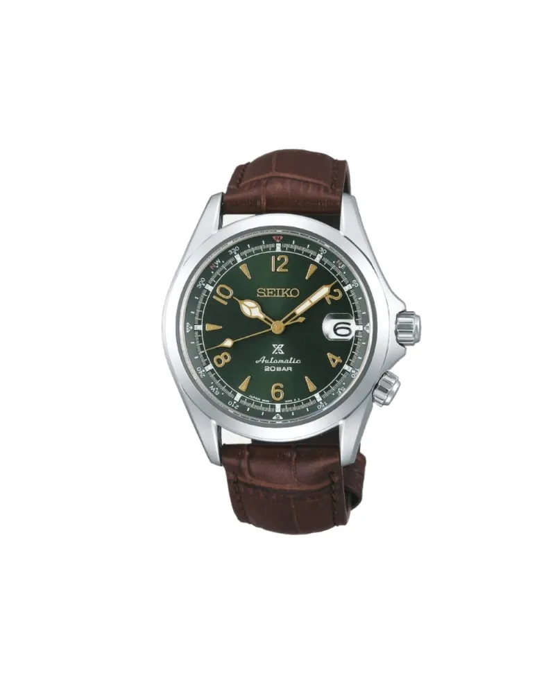 Seiko Prospex Alpinist Green Dial Leather Strap Watch