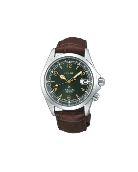 Seiko Prospex Alpinist Green Dial Leather Strap Watch