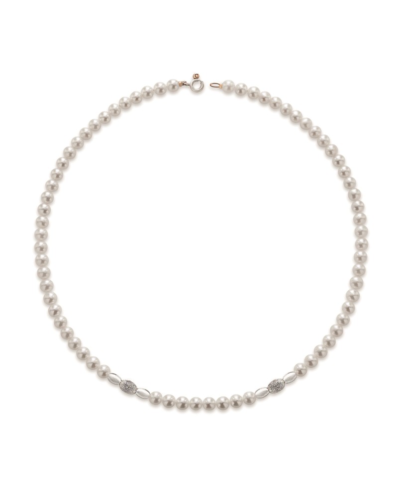 Coscia Gioielli pearl necklace with gold confetti Le Lune LLNK13.2