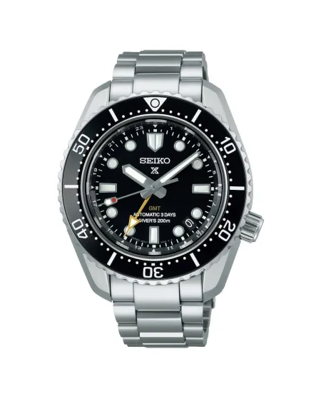 Orologio Seiko Prospex Diver's 200M GMT Quadrante Nero Cinturino in Acciaio