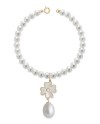 Coscia jewels pearl bracelet and four-leaf clover pendant LLBR12.1
